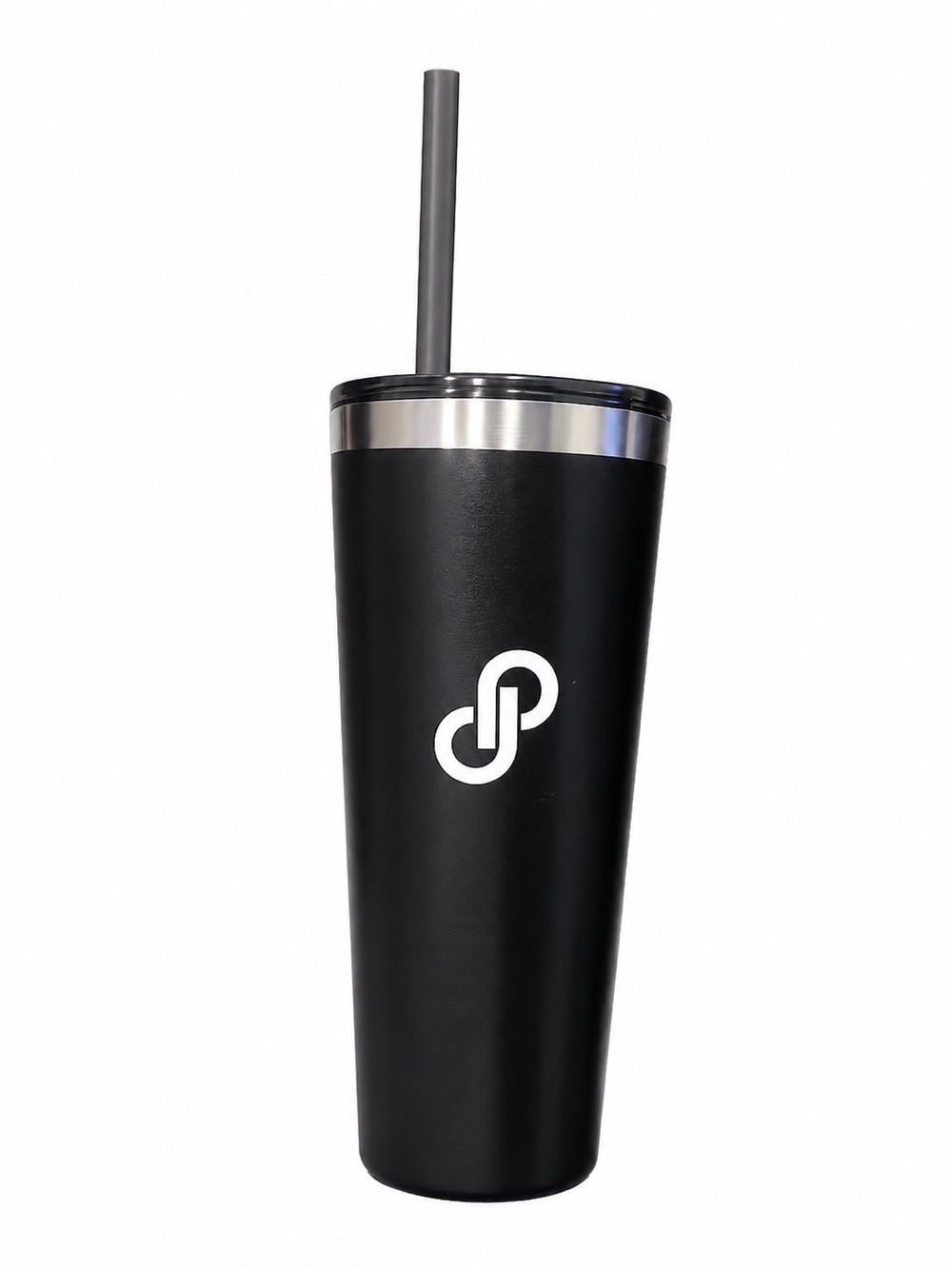 Poshmark Logo 16 oz Black Stainless Steel Insulated Tumbler | Lid & Straw | NWOT